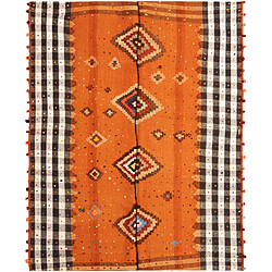 Vidal Tapis de laine 204x160 orange Jajim