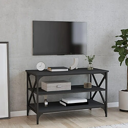 Maison Chic Meuble TV scandinave - Banc TV pour salon Noir 80x40x50 cm Bois d'ingénierie -MN59066