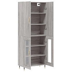 Avis vidaXL Buffet haut Sonoma gris 69,5x34x180 cm Bois d'ingénierie