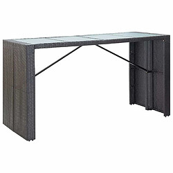 Maison Chic Table de bar et chaises d'extérieur 9 pcs,Ensemble de bar de jardin pour relax Résine tressée Noir -GKD824086