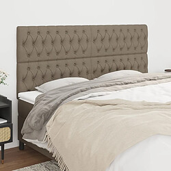 Maison Chic Lot de 4 Têtes de lit design pour chambre - Décoration de lit Taupe 100x7x78/88 cm Tissu -MN35372