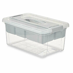 Kipit Boîte Multiusage Gris Transparent Plastique 9 L 35,5 x 17 x 23,5 cm (6 Unités)