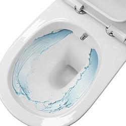 Acheter Ecd Germany WC suspendu en céramique cuvette sans rebord long fonction bidet avec siège