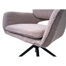 Acheter Mendler Lot de 2 chaises de salle à manger HWC-N74, chaise de cuisine, pivotante Auto-Return, tissu Bouclé (540g/m²) Oeko-Tex ~ beige