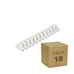 Ledkia Pack 10 Dominos de Connexion Électrique 12 Plots Blanc 4 mm