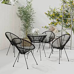 Salle à manger de jardin 5 pcs,Table et chaise à dîner Noir -MN18231