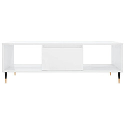 Maison Chic Table basse,Table Console Table d'appoint, Table pour salon blanc brillant 104x60x35 cm bois d'ingénierie -MN29746 pas cher