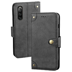 Etui en PU IDEWEI antichoc, texture fine, anti-rayures avec support pour votre Sony Xperia 10 IV 5G - noir