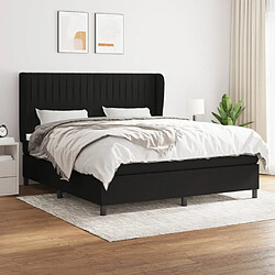 Maison Chic Lit Adulte - Lit simple Lit à sommier tapissier avec matelas moelleux - Meuble de Chambre - Noir 160x200 cm Tissu -MN57624