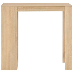 Avis Helloshop26 Table haute mange debout bar bistrot avec étagère chêne 110 cm rectangle beige 0902054