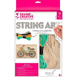 Graines Creatives Coffret cadre en bois String Art 30 x 20 cm - Bicyclette