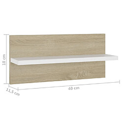 vidaXL Étagères murales 2 pcs blanc et chêne sonoma bois d'ingénierie pas cher