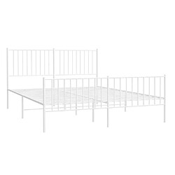 Acheter Maison Chic Lit adulte - Lit simple Cadre de lit métal avec tête de lit/pied de lit,Structure du lit Contemporain pour chambre blanc 160x200cm -MN28204