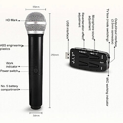 Yonis Microphone Sans Fil USB Haute Qualité TV PC