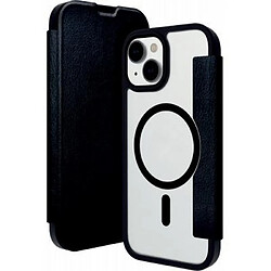 DBRAMANTE1928 Etui Folio Helsinki en Cuir végétalien pour iPhone 15 Noir transparent