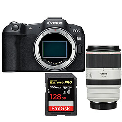 Canon EOS R8 Boîtier + RF 70-200 mm f2.8 L IS USM + SanDisk 128 Go