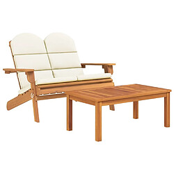 Maison Chic Ensemble de salon de jardin Adirondack 2 pcs - Ensemble table et chaises d'extérieur - Salon/Mobilier de jardin classique bois acacia solide -MN12157