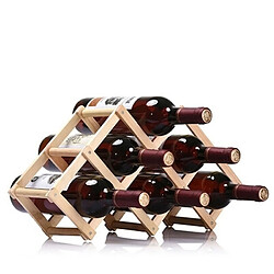 Wewoo Rangement de Cuisine 6 bouteilles racks support à vin pliable porte-vin en bois bar étagère d'affichage (bois)