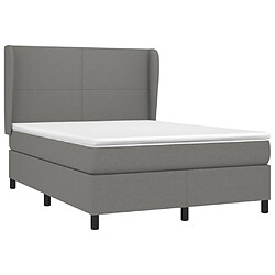 Avis Maison Chic Lit Adulte - Lit simple Lit à sommier tapissier avec matelas moelleux - Meuble de Chambre - Gris foncé 140x190cm Tissu -MN71157