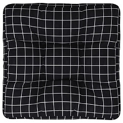 vidaXL Coussin de palette motif à carreaux noir 50x50x12 cm tissu