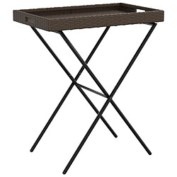 vidaXL Table à plateau pliable marron 65x40x75 cm résine tressée