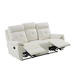 Acheter Vente-Unique Canapé 3 places relax en cuir blanc VINETA