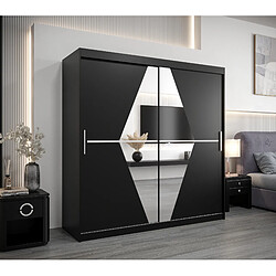 Abiks Meble Armoire Boliwia à portes coulissantes 200/200/62 2 portes (noir/noir)