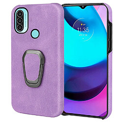 Coque en TPU + PU avec béquille violet pour votre Motorola Moto E20/E30/E40