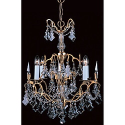 Lumière Chandelier sans abats jours Montmartre Or français 4 ampoules 69cm