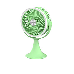 (Vert) Éclairage Petit Ventilateur de Bureau Intérieur Ventilateur de Bureau Extérieur Chargement Usb Portable