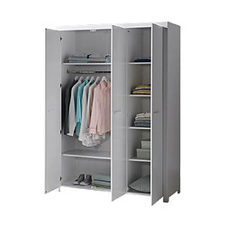 Mes Armoire 3 portes 144x57,5x205,5 cm en pin blanc - VICKY