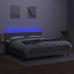 Avis vidaXL Sommier à lattes de lit matelas LED Gris clair 160x200 cm Tissu