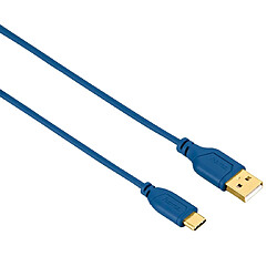 HAMA Câble USB-C Flexi-Slim, doré, antitorsion, bleu, 0,75 m