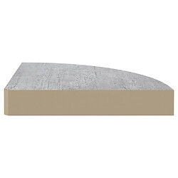 Acheter vidaXL Étagère d'angle murale Gris béton 25x25x3,8 cm MDF