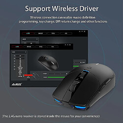 Acheter Universal I303pro Wireless Mouse Gaming Mouse Pixart PMW3338 Chip Wireless Driver 6 Couleurs LED