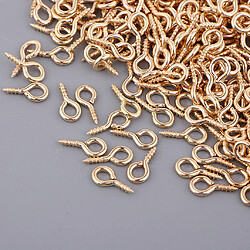 Acheter 1000x Épingles À Visser Crochet Bail Pendentifs Pendentifs Charmes Connecteurs 4x8mm D'or