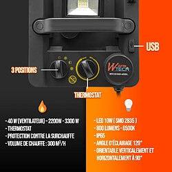 Avis Warm Tech Chauffage d'atelier 3300W + USB + éclairage led - Warmtech