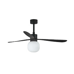 Faro Barcelona Ventilateur de plafond noir à grande boule LED 20W 2700K, 6 vitesses