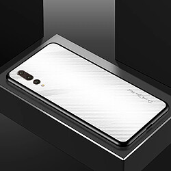 Wewoo Coque Pour Huawei P20 Pro étui de protection en verre dégradé de texture blanc