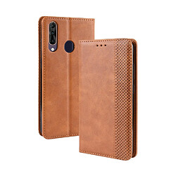 Wewoo Coque Etui à rabat magnétique avec boucle rétro pour Wiko View 3 Pro support et fentes cartes et cadre photo Marron