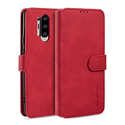 Etui en PU style rétro avec support rouge pour votre OnePlus 8 Pro