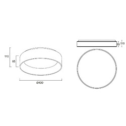 Acheter Plafonnier rond LED 30W CCT 3000K 4000K plafonnier applique murale cuisine bureau entrée 40cm 230V BLANC