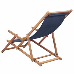 Avis Maison Chic Chaise pliable de plage pour relaxTissu et cadre en bois Bleu -GKD35340