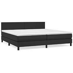 Maison Chic Lit Adulte - Lit simple Lit à sommier tapissier avec matelas moelleux - Meuble de Chambre - Noir 200x200 cm Similicuir -MN27843