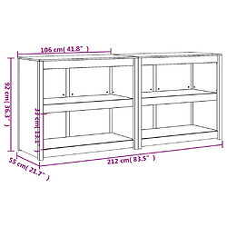 vidaXL Armoires de cuisine d'extérieur 2 pcs bois de pin massif pas cher