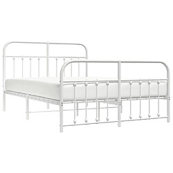 Avis Maison Chic Lit adulte - Lit simple Cadre de lit métal avec tête de lit/pied de lit,Structure du lit Contemporain pour chambre blanc 140x190cm -MN74755