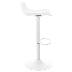 Acheter Decoshop26 Tabourets de bar x4 avec repose-pieds hauteur réglable desing moderne en plastique blanc et métal blanc 10_0004497