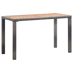 Maison Chic Table de jardin | Table d'extérieur Anthracite et marron 123x60x74 cm Bois d'acacia -GKD95553