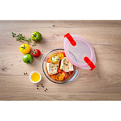 Pyrex PLAT ROND 1.1L 20 CM AVEC COUVERCLE BOUTON VAPEUR COOK AND HEAT