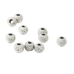 10pcs Argent 925 Chanceux Perles En Vrac Bracelet Bricolage Fabrication De Bijoux Artisanat 3mm